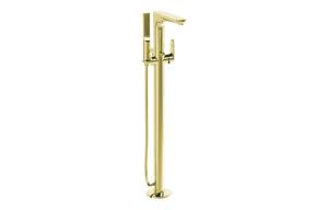 VitrA Root Round Floor Standing Bath/Shower Mixer - Soft Gold